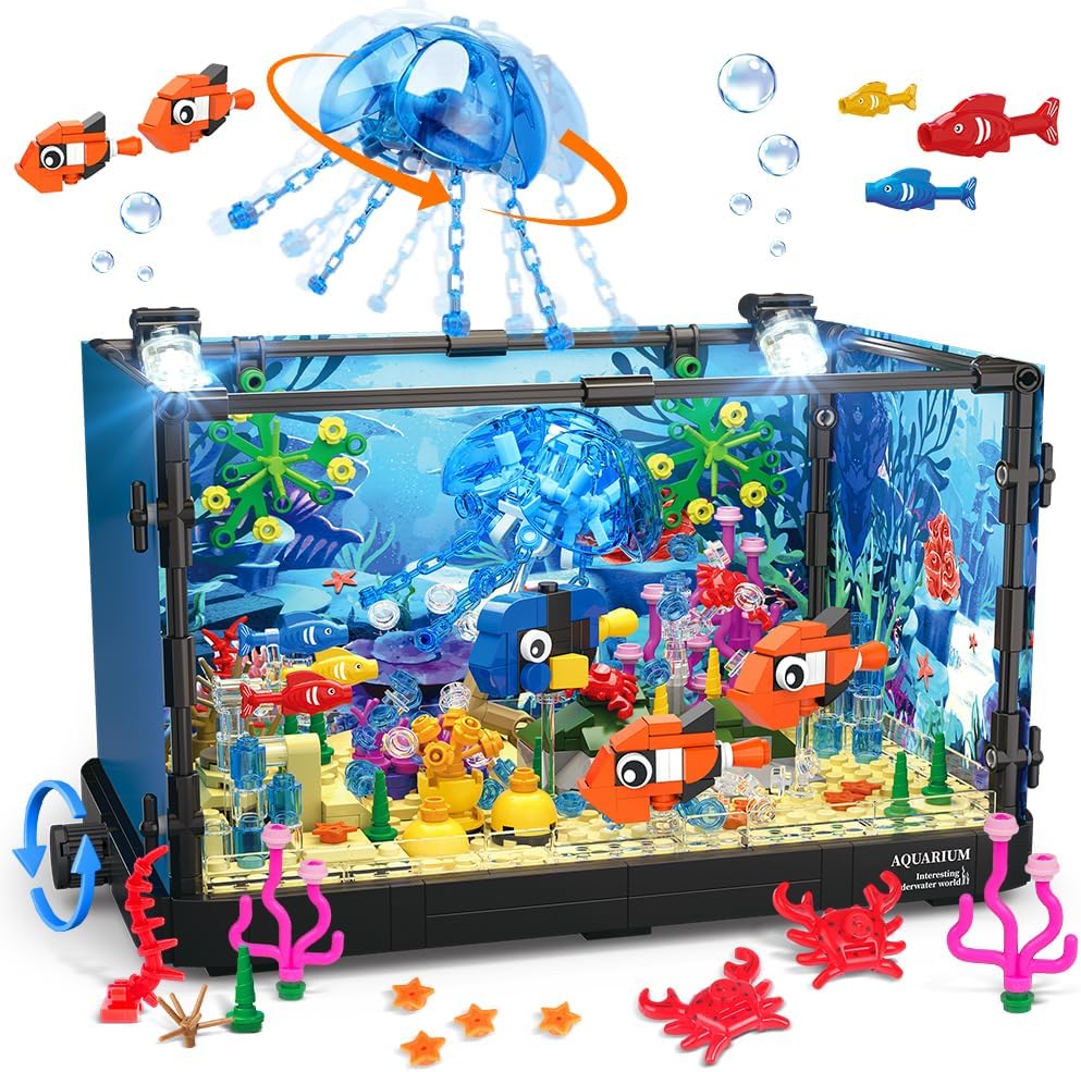 Marine Aquarium Cube - Set di blocchi per acquario con