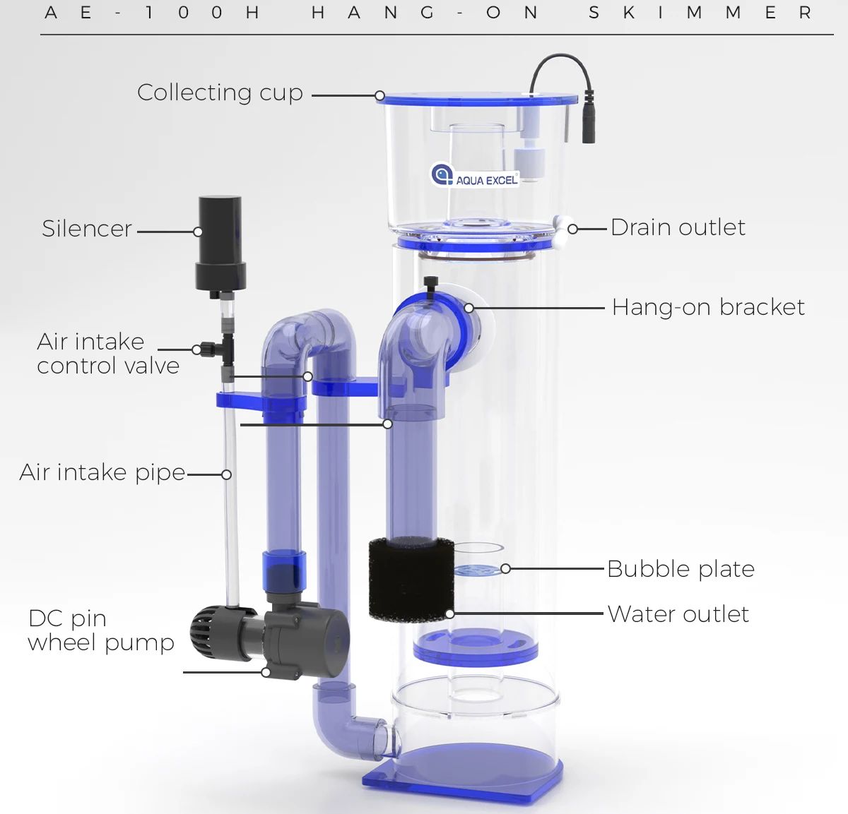 AQUA EXCEL AE-75H/100H Skimmer - Aqua Marine Tank recensione e prezzo