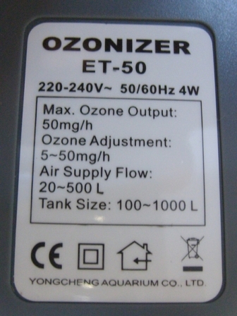 Weipro ET50 ET100 ET200 L'ozon - Marine Aquarium Ozone recensione e prezzo